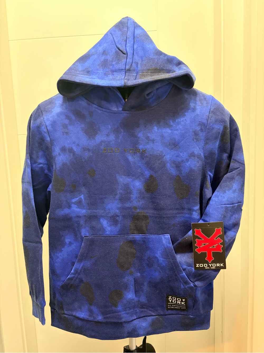 Zoo York Blue and Black Tie-Dye Pullover Hoodie